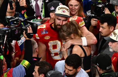 Taylor Swift and Travis Kelce Sing Her Songs at Super Bowl Afterparty