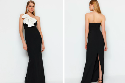 Wrap Up in This Eye-Catching LBD With a Chic White Bow Detail