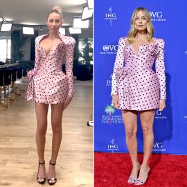 Alix Earle Tries on One of Margot Robbie's ‘Barbie’ Dresses for PFW