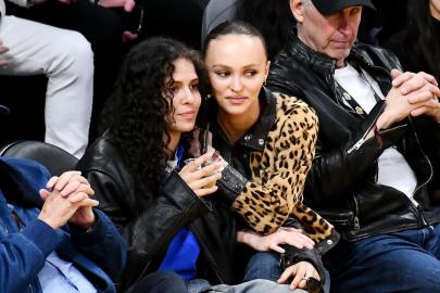 Lily-Rose Depp and Girlfriend 070 Shake Show Subtle PDA at Lakers Game