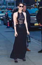 Kristen Stewart Channels Her Inner Grunge in Black Cutout Halter Top