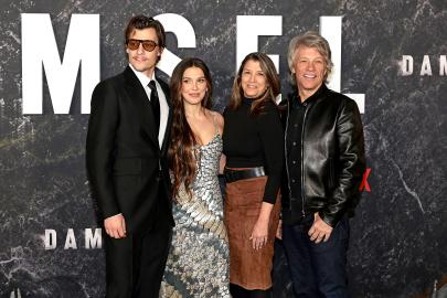 Jon Bon Jovi Joins Millie Bobby Brown and Jake Bongiovi on Red Carpet