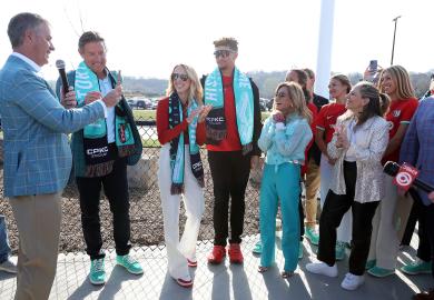 Patrick and Brittany Mahomes Celebrate Their Soccer Team's Stadium Opening