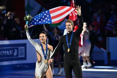 Engaged Olympic Ice Dancers Evan Bates and Madison Chock Win Gold at Worlds