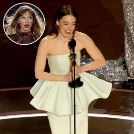 Emma Stone Quotes Taylor Swift Song in 2024 Oscars Acceptance Speech