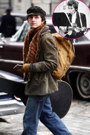 Timothee Chalamet Channels Bob Dylan in 1st Set Photos From Biopic