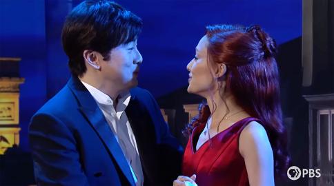 Ariana Grande and Bowen Yang Can't Stop Laughing in 'Moulin Rouge' Parody