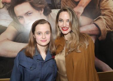 Angelina Jolie Stayed Golden on ‘Outsiders’ Red Carpet With Daughter Vivienne