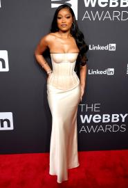 Keke Palmer Looks Like Champagne in Silky Corset at 2024 Webby Awards