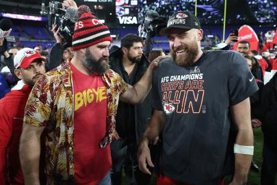 Travis and Jason Kelce Recording Podcast From Cannes Lions Film Festival