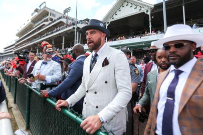 Travis Kelce Looks Dapper in Fedora at 150th Annual Kentucky Derby