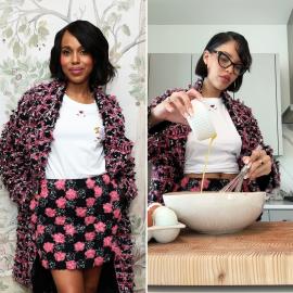 Kerry Washington Wears the Same Chanel Suit Nara Smith Wore to Make Crepes