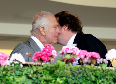 King Charles Greets Queen Camilla’s Son Tom Parker Bowles at Royal Ascot