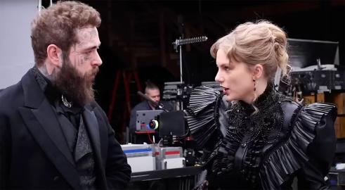See Taylor Swift and Post Malone’s BTS Footage of ‘Fortnight’ Music Video