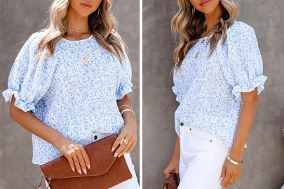Turn Heads in This Summery Floral Print Blouse for 66% Off