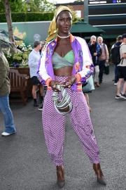 Jodie Turner-Smith Is Fab in Funky Purple Ralph Lauren Look at Wimbledon