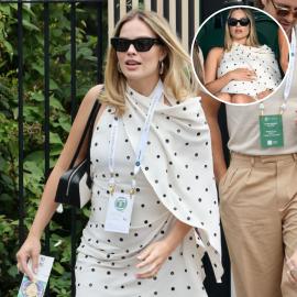 Margot Robbie Flaunts Sizable Baby Bump at Wimbledon in Sweet Photos