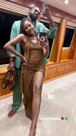 Gabrielle Union Gets Leggy in Completely Sheer Brown Dress