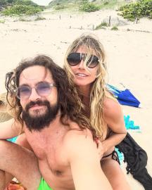 Heidi Klum Goes Topless as Tom Kaulitz Films Her Splashing in the Ocean