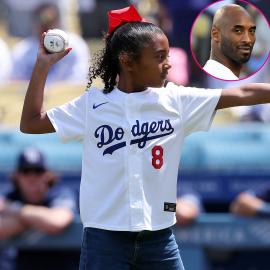 Kobe Bryant's Daughter Bianka, 7, Throws 1st Pitch at Dodgers Game