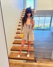Nina Dobrev Ditches Knee Brace in Tweed Set 2 Months After Surgery