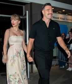 Taylor Swift and Travis Kelce Hold Hands While Leaving Wedding in NYC