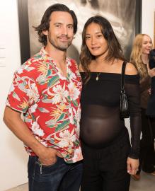 Milo Ventimiglia Adorably Hugs Pregnant Wife Jarah Mariano at Event