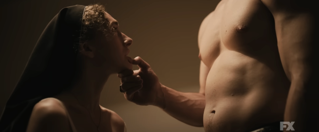 Grotesquerie's Micaela Diamond Improvised Spit Scene With Nicholas Chavez
