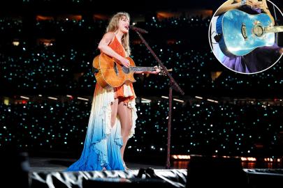 Taylor Swift Fans Notice New Surprise Song Dress Matches Koi Fish Guitar
