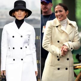 Jennifer Lopez Is Giving 'Maid in Manhattan' Vibes in Chic White Coat