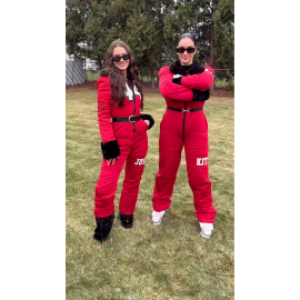 Kristin Juszczyk and Claire Kittle Twin in Custom Snowsuits at 49ers Game