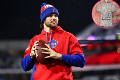Bills QB Josh Allen Gifted 14-Karat White Gold 'MVP' Chain by Teammates