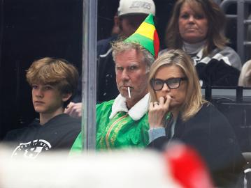 Will Ferrell Smokes Cigarette While Dressed as Elf’s Buddy at NHL Game