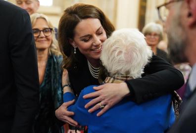 Kate Middleton Hugs Survivor During Holocaust Memorial Day Event