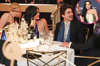 Timothee Chalamet, Kylie Jenner Celebrate Demi Moore at 2025 Golden Globes