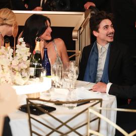 Kylie Jenner and Timothee Chalamet Share a Sweet Kiss at the Golden Globes