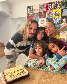 Zoe Saldana Shares Rare Photos of Her Kids to Celebrate Oscar Nom