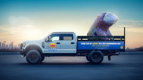 Lipton Hard Iced Tea Debuts 9-Foot 'Can Daddy' Groundhog Day Statue