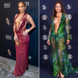 Jennifer Lopez Gives Us Major Flashbacks in Stunning Navel-Bearing Gown