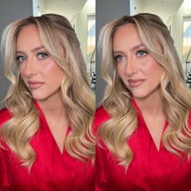 Brittany Mahomes Trades Usual Full Makeup Beat for Softer New Glam Look
