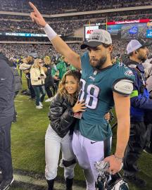 Eagles' Dallas Goedert Saved Girlfriend From Being Hit by Hoagie at Parade