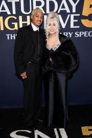 Cher and AE Edwards Enjoy Loved-Up ‘SNL 50’ Red Carpet Appearance