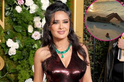 Salma Hayek Shows Off Her Curves in a Sexy Animal-Print Swimsuit