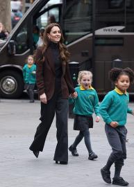 Kate Middleton Rides School Bus, Holds Hands With Kids on Royal Visit