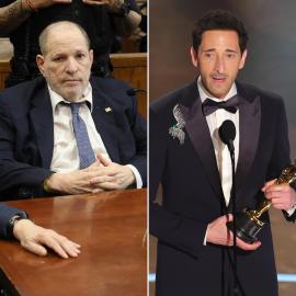 Harvey Weinstein Reacts to Adrien Brody Referencing His Kids During Oscars
