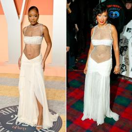 Keke Palmer Rewears Christina Aguilera’s Ab-Baring Dress at Oscar Party