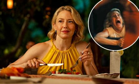 White Lotus' Carrie Coon Discusses 'Humiliating' Hookup and Window Scene
