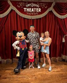 Brittany Mahomes Goes Makeup-Free in Baby Blue Gingham Dress at Disney