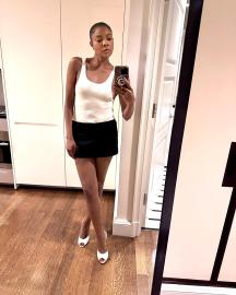 Gabrielle Union Teases Her Figure in a Sheer Tank Top and Itty Bitty Skirt