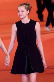 Angelina Jolie's Daughter Shiloh Rocks Cozy Look With Hoop Earrings